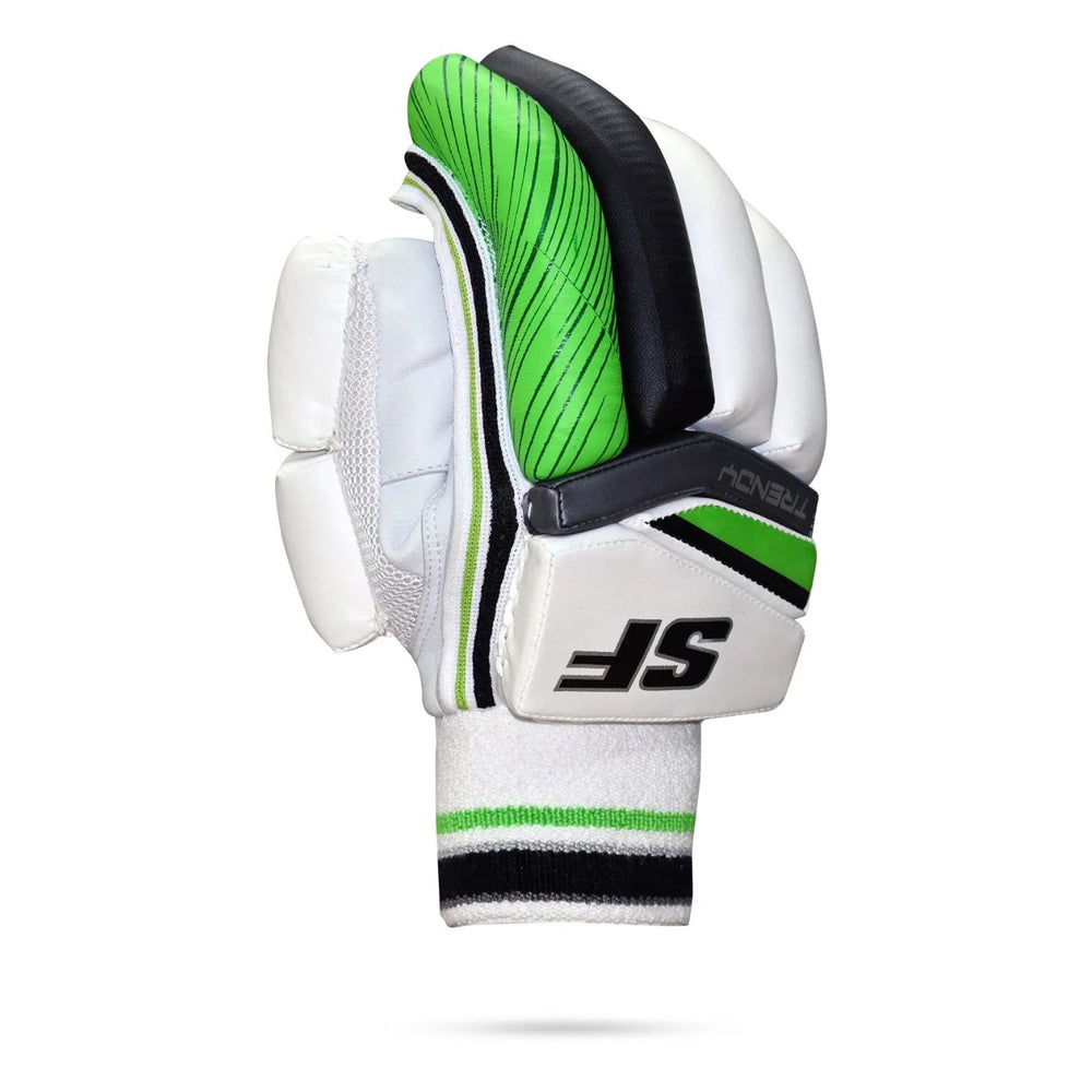 SF Trendy Right Hand Batting Gloves Green/Black | Premium Cricket Gloves for Superior Grip, Comfort & Protection | Lightweight, Durable & Stylish Design - Best Price online Prokicksports.com