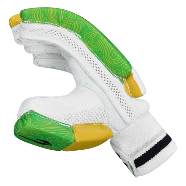 DSC Attitude Left Hand Batting Gloves | PU Finger Roll Protection with Leather Palm, Multi-Layer Foam Padding & Ventilated Design for Comfort & Grip