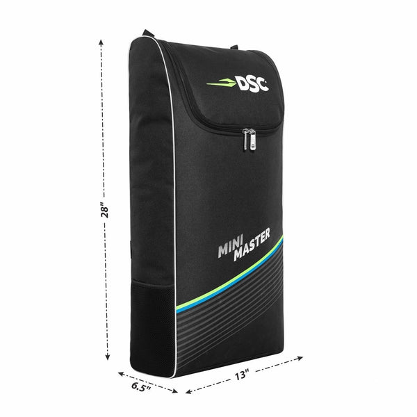 DSC Mini Master Cricket Kit Bag – Black, Compact Junior Cricket Gear Bag with Durable Fabric & Spacious Storage