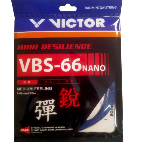 Victor VBS-66N Badminton String – 0.66mm High Resilience String with Medium Feel, Excellent Repulsion & Control for Professional Play