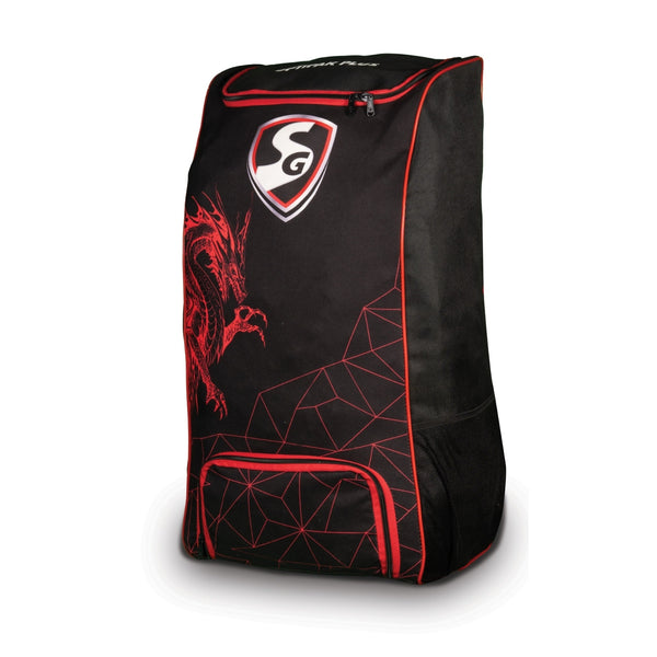 SG Dragon Ace Duffle Cricket Kitbag Large | Spacious Cricket Gear Bag with Shoe Compartment | Durable Sports Kit Bag – Black/Red