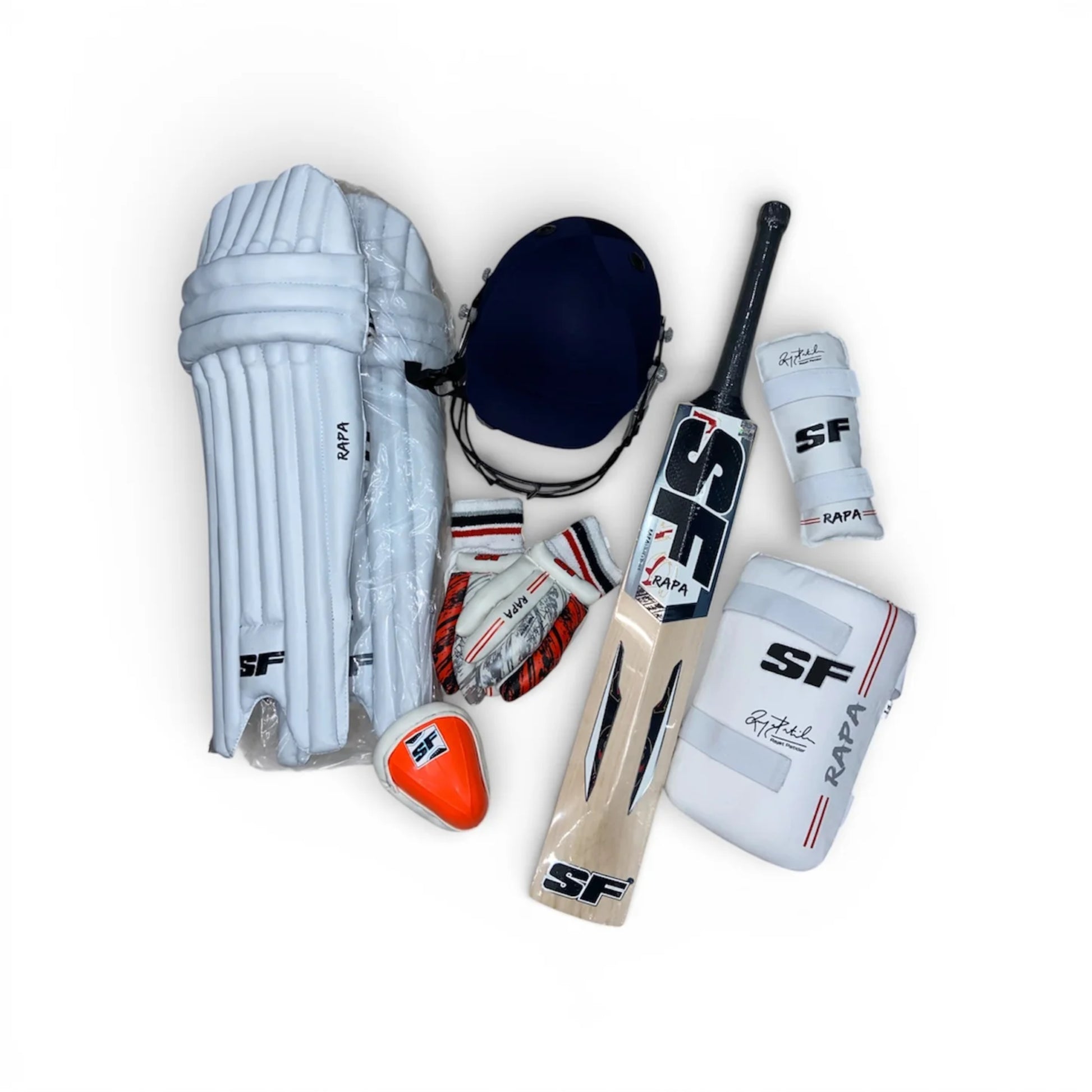 SF Rapa Legend Kashmir Willow Cricket Kit with Helmet | Complete Cricket Set for Beginners - Best Price online Prokicksports.com