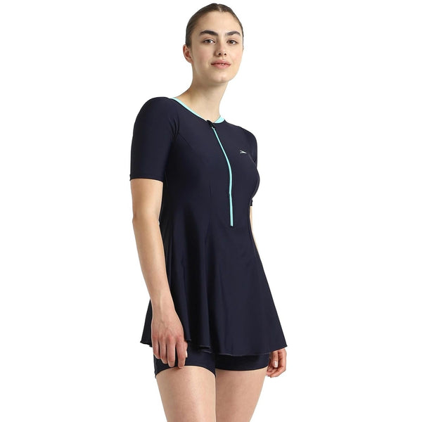 Speedo Women’s Endurance10 Closedback Sleeved Swimdress With Boyleg – Chlorine‑Resistant UPF 40+ Modest Swimwear