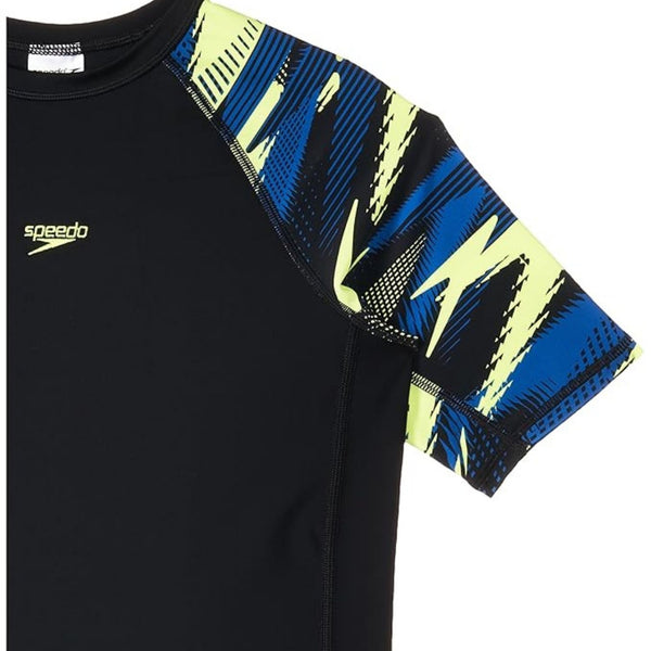 Speedo Hyperboom Short Sleeve Suntop – Boys UV Protection Swimwear Top, Quick Dry Stretch Fabric, Performance Swim Rashguard