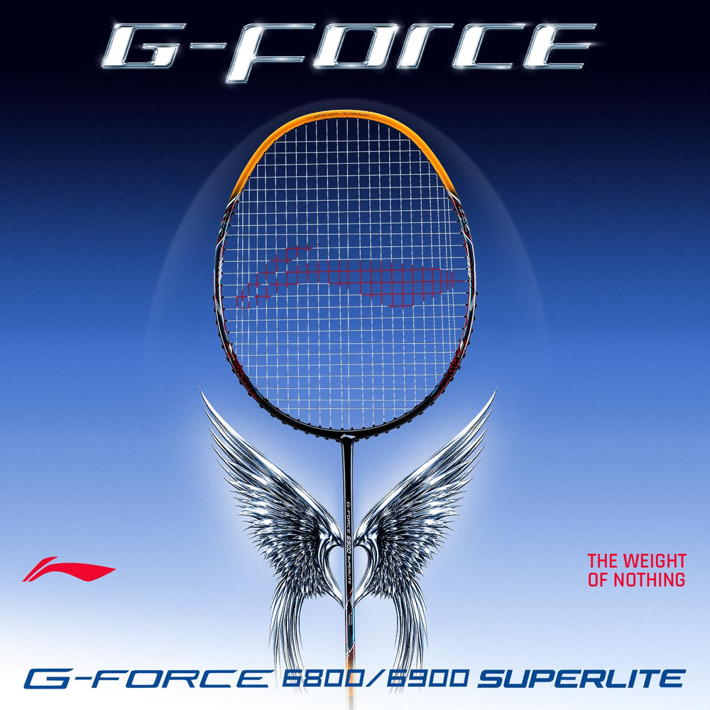 Li-Ning G-Force 6900 Superlite Unstrung Badminton Racquet, 5U G6 | Ultralite Carbon Technology | Fast Swing