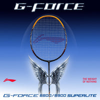 Li-Ning G-Force 6900 Superlite Unstrung Badminton Racquet, 5U G6 | Ultralite Carbon Technology | Fast Swing