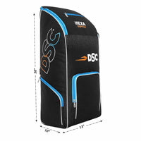 DSC Hexa Cricket Kit Bag – Black/Blue, Premium Large Capacity Cricket Gear Bag with Durable Fabric & Multi-Compartment Storage - Best Price online Prokicksports.com