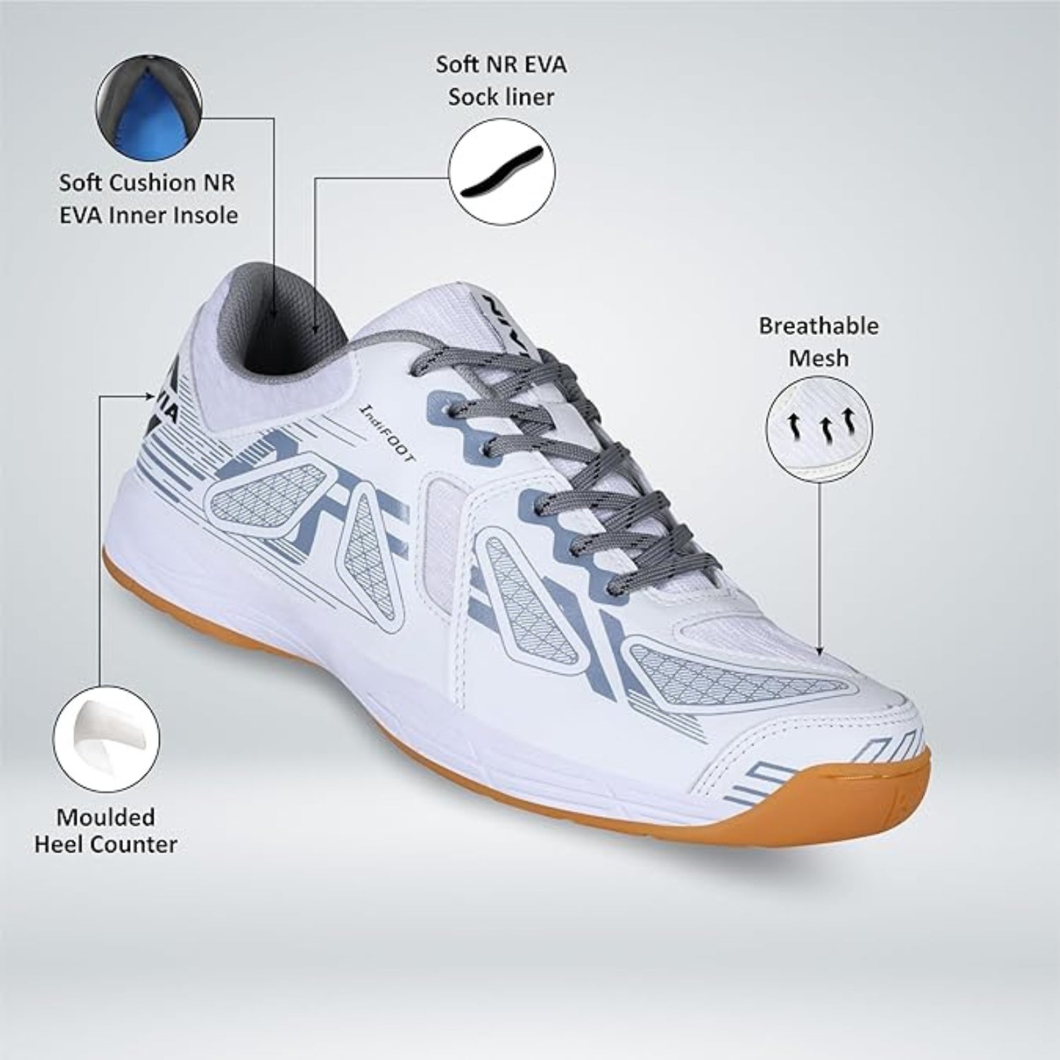 NIVIA Appeal 3.0 Badminton Shoes for Men – Lightweight, Non-Marking, Breathable Sports Footwear with Superior Grip & Cushioning for Indoor Court Play - Best Price online Prokicksports.com