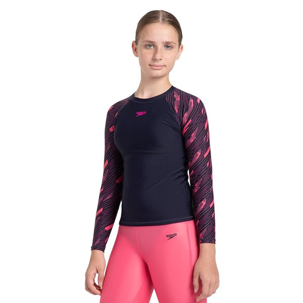 Speedo JF Hypbm Sp LS SunTop Swimming – Girls’ Long Sleeve SunTop