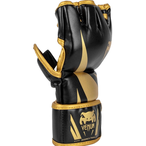 Venum Challenger 2.0 MMA Gloves | Open Palm Training Gloves with High Density Padding & Secure Wrist Strap | Black/Gold