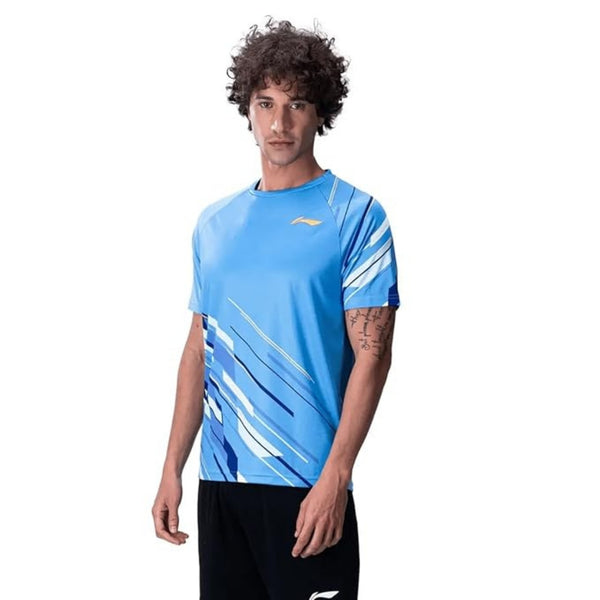 Li-Ning ATSUA43 Men’s Round Neck Badminton T-Shirt – 100% Polyester, Lightweight, Quick-Dry, Breathable Sports Tee