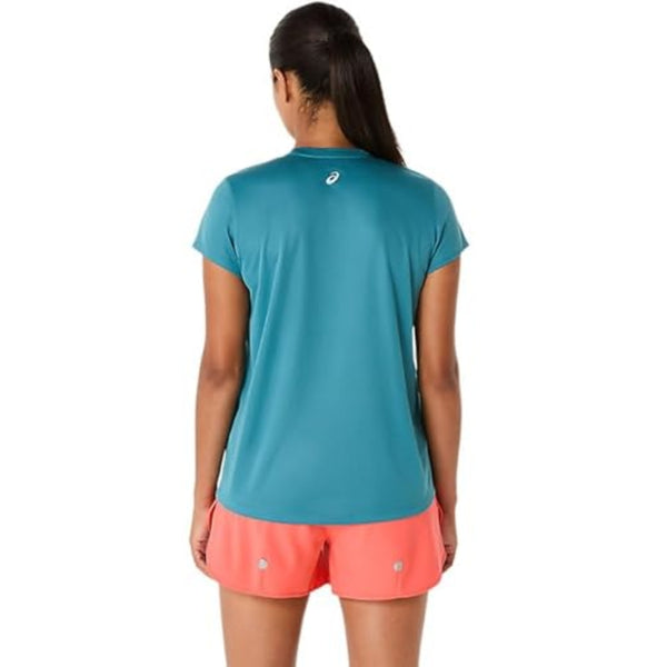 ASICS FUJITRAIL Logo SS Top for Women | Lightweight Quick-Dry Polyester T-Shirt with Breathable Fabric & Reflective Details for Trail Running