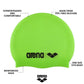 Arena Classic Silicone Swim Cap (AU) – Acid Lime/Black, Durable Stretchable Swimming Cap for Training & Competition - Best Price online Prokicksports.com