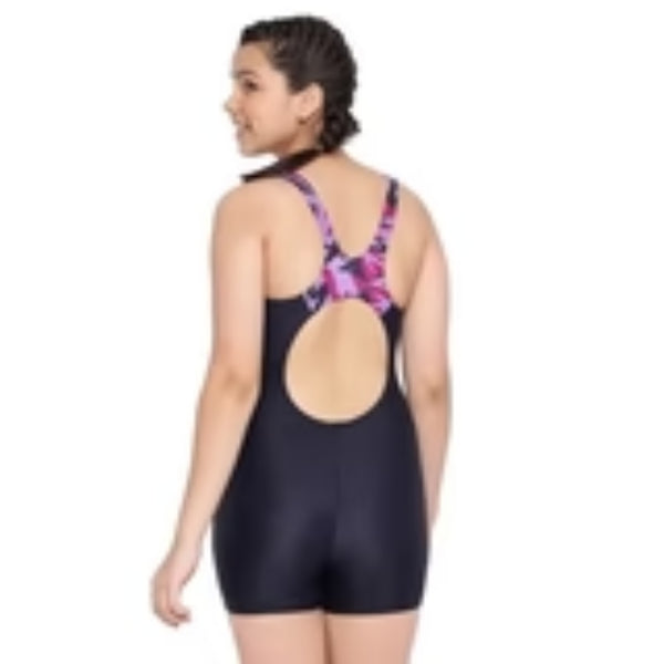 Speedo JF Hyp Boom Sp MSBK Legsuit, True Navy/Berry/Miami | Girls Full-Length Swimsuit with Chlorine Resistance & Stretch Fit
