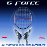 Li-Ning G-Force 6800 Superlite Unstrung Badminton Racquet, 5U G6 | Head Heavy, Flexible Shaft, Dynamic Optimum Frame