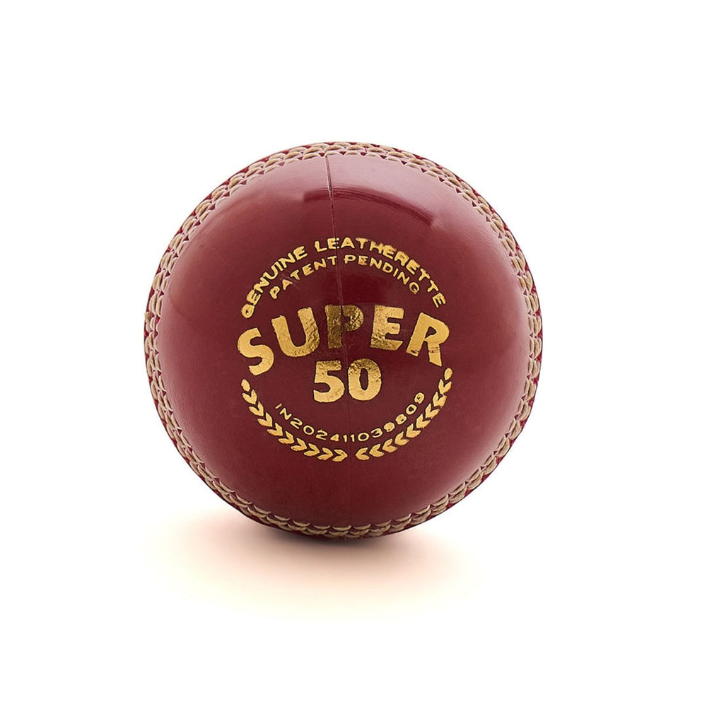SG Super 50 Cricket Leather Ball, Red – Adult, Alum‑Tanned 2‑Piece 50‑Over Match Ball (Pack of 12) - Best Price online Prokicksports.com