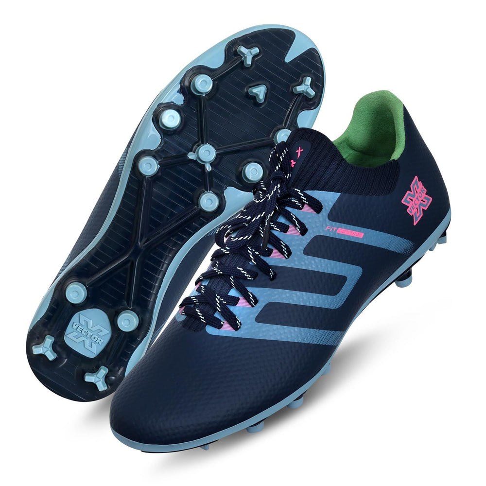 Vector X Maestro Football Shoes – Navy/Grey | Agile & Comfortable Pitch Shoes - Best Price online Prokicksports.com