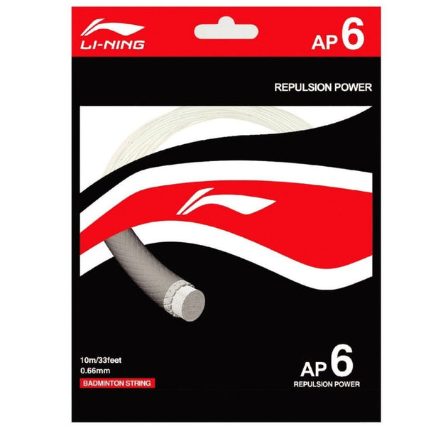 LI-Ning AP6 Badminton String (0.66mm) – AXJL034 | High Repulsion String with Durable Coating & Clear Hitting Sound