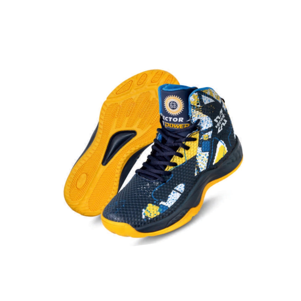 Vector X BB-Power Basketball Shoes – High-Top Court Shoes with Ankle Support, Durable Rubber Grip Sole & Cushioned Comfort for Indoor and Outdoor Play, Navy - Best Price online Prokicksports.com