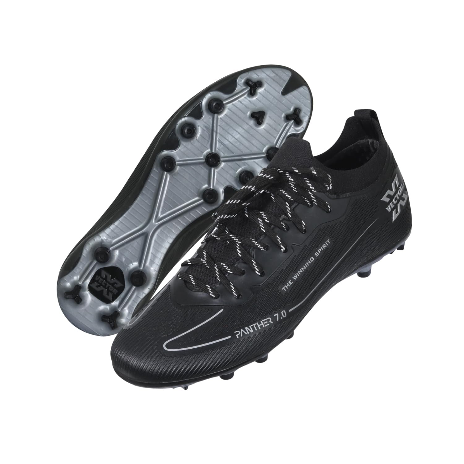 Vector X Panther 7.0 Football Shoes – Synthetic Leather Upper, Lightweight, TPU Sole, Primeknit Socks, Superior Grip Football Cleats for Men - Best Price online Prokicksports.com