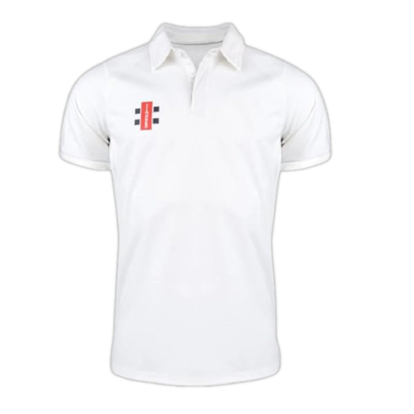 Gray Nicolls GN 10 Pro Performance Cricket T-Shirt – Half Sleeve | Breathable Moisture-Wicking Fabric with Athletic Fit for Training & Match Wear, Off White