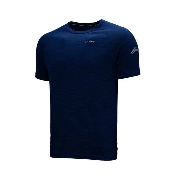 Li-Ning ATST707-3 Men’s Round Neck Badminton T-Shirt, Navy | Lightweight Quick-Dry Sports Tee with Breathable Comfort