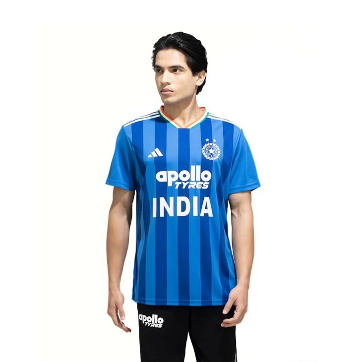 Adidas Indian Cricket Fan Jersey V-Neck T-Shirt | Breathable Sports Fanwear Tee | Official Team Style – Bright Royal Blue - Best Price online Prokicksports.com
