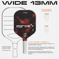 Hundred Force S Wide 13MM Pickleball Paddle | Extra-Wide Face | Carbon Fiber Surface | Polymer Core | Power & Control - Best Price online Prokicksports.com