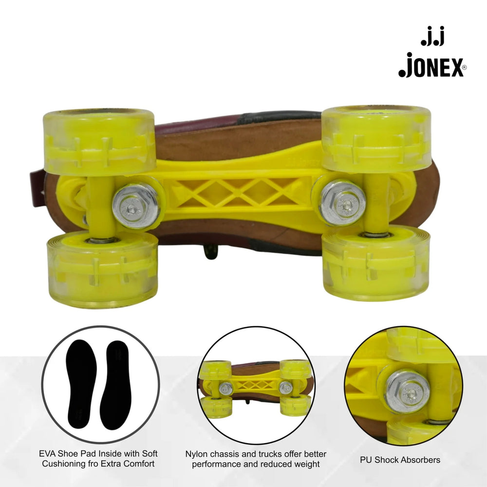 JJ Jonex Professional Quad Roller Skates | Adjustable Roller Skates with Superior Grip & Free Carry Bag - Best Price online Prokicksports.com