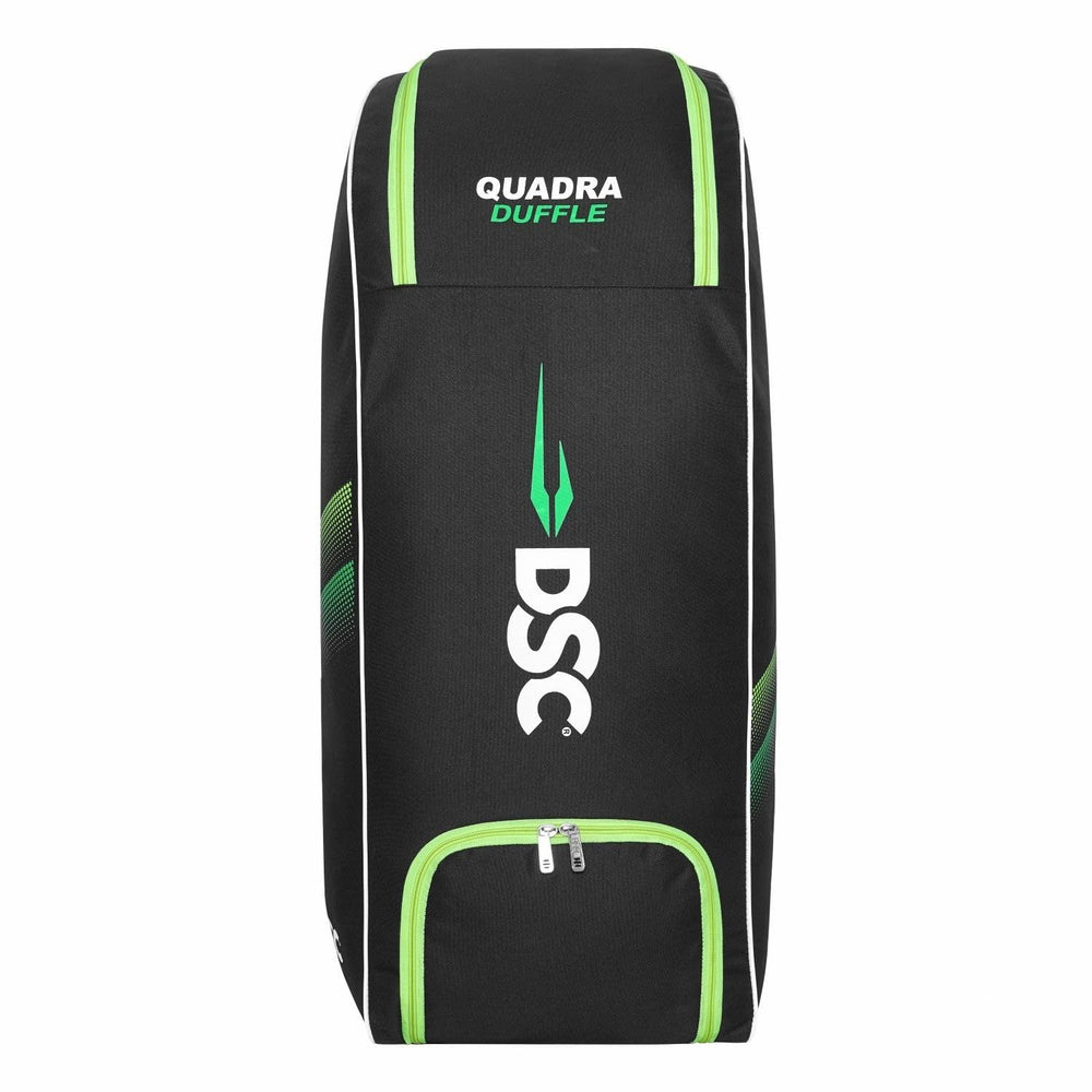 DSC Quadra Duffle Cricket Kit Bag – Black/F Yellow, Premium Duffle Style Cricket Gear Bag with Large Capacity & Durable Polyester Fabric