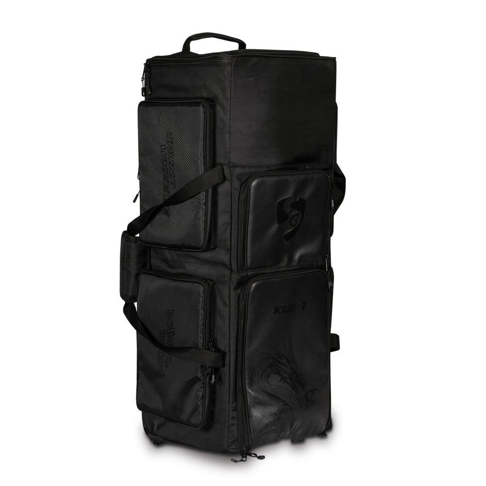 SG KLR Trunk Wheelie Cricket Kit Bag Large | Trolley Style Cricket Gear Bag with Wheels & Pull Handle | Heavy Duty Travel Kit Bag – Black - Best Price online Prokicksports.com