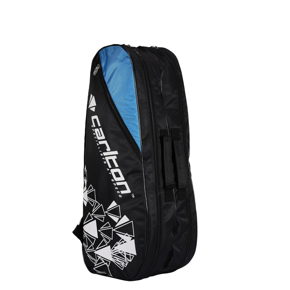 Carlton 1901 Vapour Trail 2 Compartment Racquet Bag, Black Blue | Spacious Dual Racquet Gear Bag for Badminton Players - Best Price online Prokicksports.com
