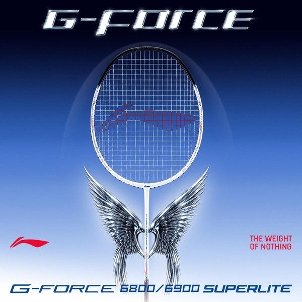 Li-Ning G-Force 6900 Superlite Strung Badminton Racquet, 5U G6 | Dynamic Optimum Frame | Quick Handling