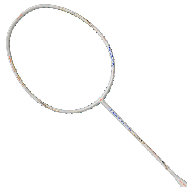 HUNDRED Nitrix 70 Volta Unstrung Badminton Racquet, White/Copper | M46X Carbon Fibre Frame with Vaporshaft 6.1mm | Professional Attack Series