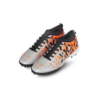 Vector X Flame Indoor Football Shoes – Lightweight Futsal Shoes with Non-Marking Rubber Sole, Superior Grip & Comfort for Indoor Court Play, Silver/Orange - Best Price online Prokicksports.com