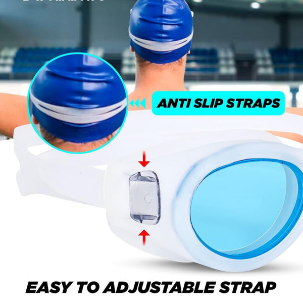 Viva Swimming Goggle – Clear White | Clear Vision Goggles with Anti-Fog Lens & Comfortable Fit