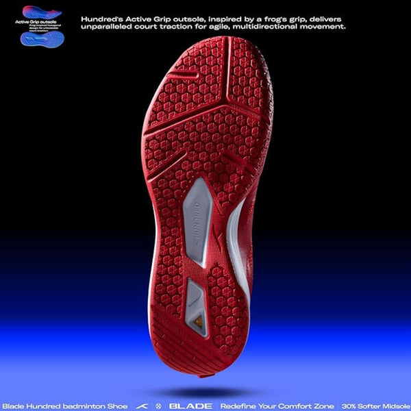 HUNDRED Blade Badminton Shoes (Non-Marking) | Multi-Sport Court Shoes | Lightweight Gum Rubber Sole | Indoor Sports – Badminton, Squash, Table Tennis, Volleyball & Basketball