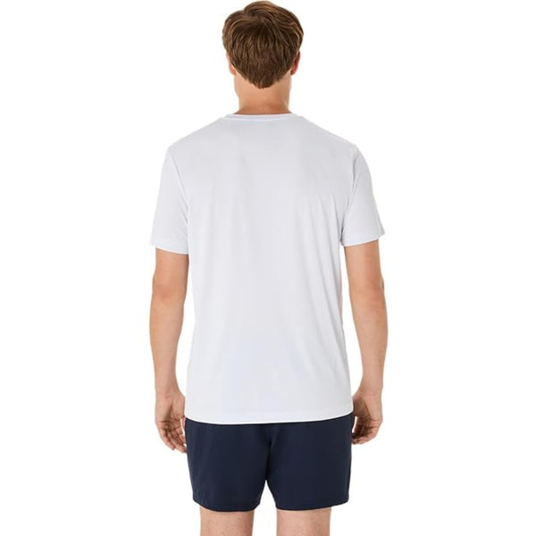 ASICS Men Court Graphic Tee Roundneck T-Shirt for Men – Brilliant White/Huddle Yellow | Breathable Sports Graphic Tee