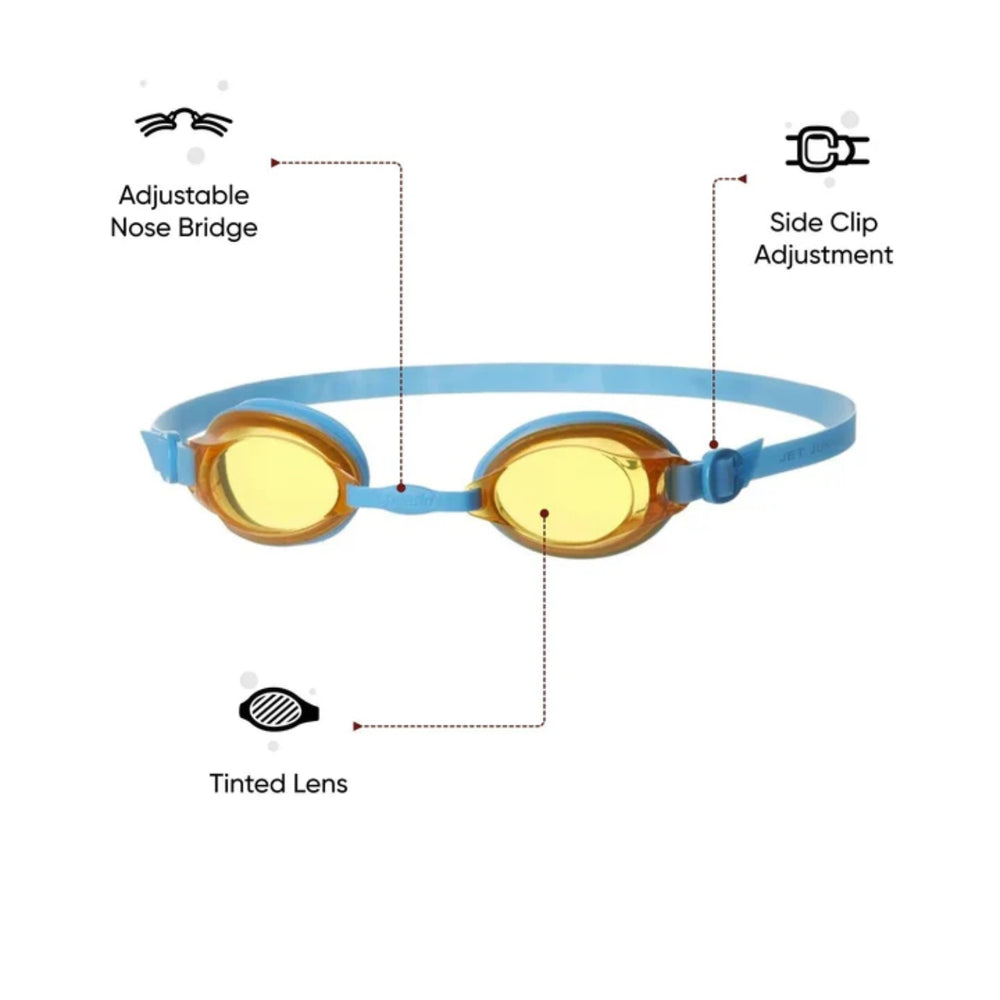 Speedo Jet Swimming Goggles – Adult/Junior | Anti-Fog UV Protection Lenses with Adjustable Nose Bridge, Single Strap Fit & Clear Vision for Swim Training - Best Price online Prokicksports.com