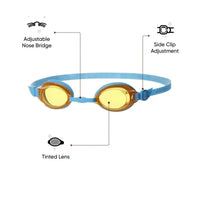 Speedo Jet Swimming Goggles – Adult/Junior | Anti-Fog UV Protection Lenses with Adjustable Nose Bridge, Single Strap Fit & Clear Vision for Swim Training - Best Price online Prokicksports.com