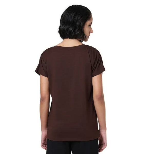 ASICS Gathered Shoulder SS Top for Women | Round Neck Sports T-Shirt