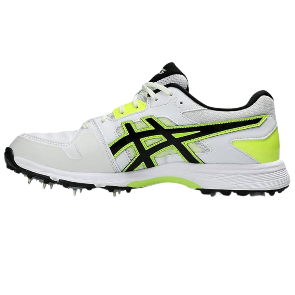 ASICS Men's Gel-Gully 7 Cricket Shoes (Metal Spikes) | GEL Cushioning | Breathable Mesh | White/Safety Yellow - Best Price online Prokicksports.com