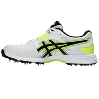 ASICS Men's Gel-Gully 7 Cricket Shoes (Metal Spikes) | GEL Cushioning | Breathable Mesh | White/Safety Yellow - Best Price online Prokicksports.com