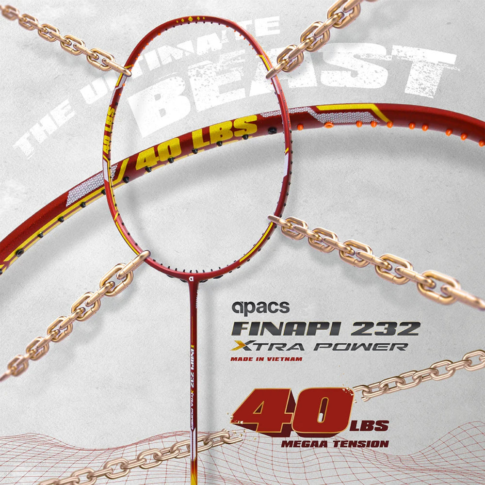 Apacs Finapi 232 Xtra Power Unstrung Badminton Racquet | Lightweight Graphite Frame | High Tension | Powerful Smash Control | Ideal for Intermediate & Advanced Player - Best Price online Prokicksports.com