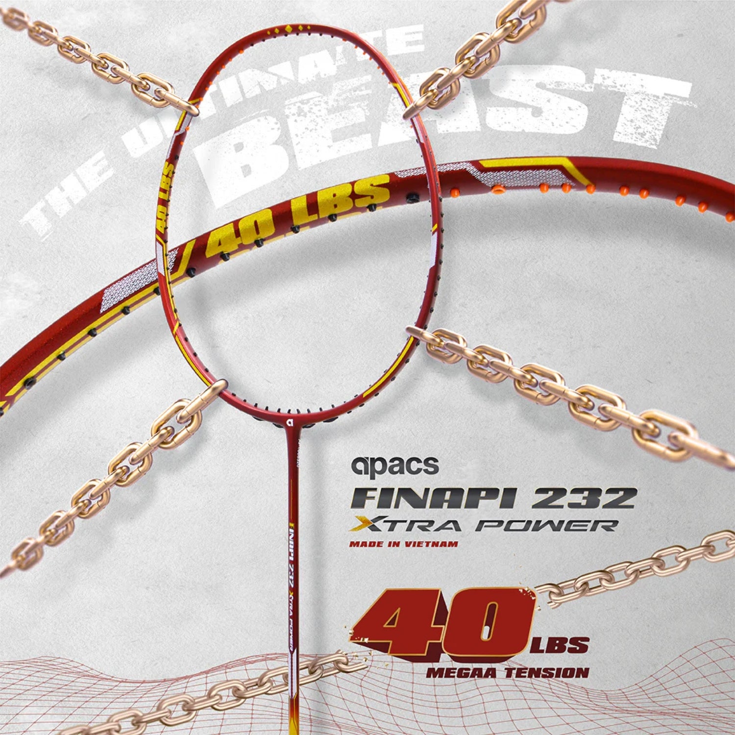 Apacs Finapi 232 Xtra Power Unstrung Badminton Racquet | Lightweight Graphite Frame | High Tension | Powerful Smash Control | Ideal for Intermediate & Advanced Player - Best Price online Prokicksports.com