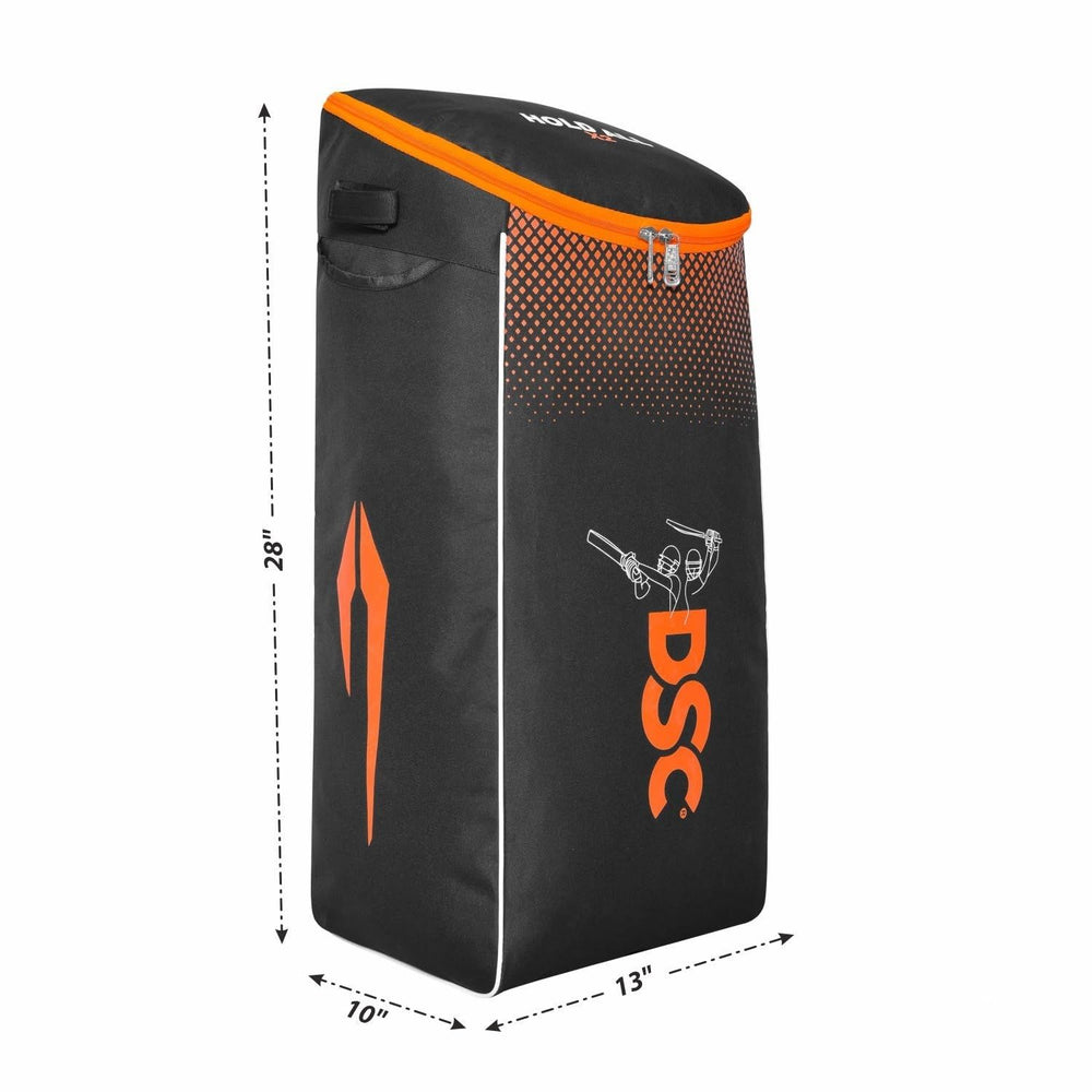 DSC Hold All X2 Cricket Kit Bag – Black/Orange, Large Capacity Cricket Gear Bag with Durable Fabric & Multiple Compartments - Best Price online Prokicksports.com