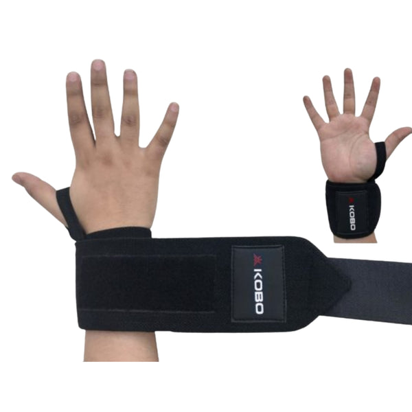 Kobo WTA04 Wrist Support - Black/White | Adjustable Compression for Pain Relief & Stability