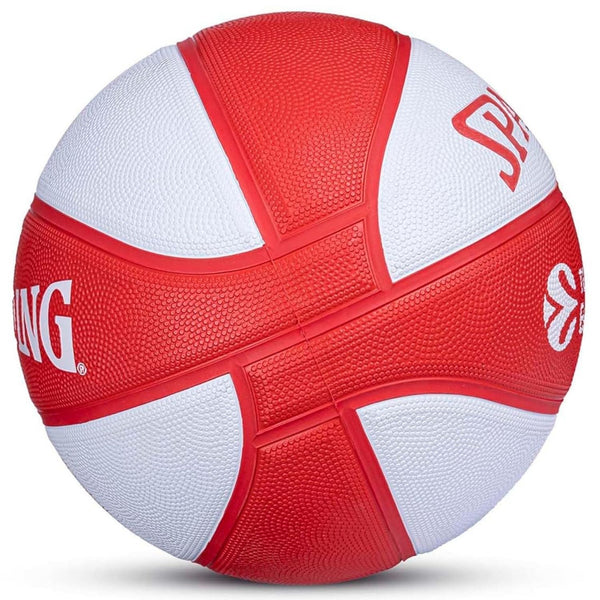 Spalding Euroleague Olimpia Milano Basketball – Size 7, Durable Rubber Cover, Official Euroleague Team Logo, Indoor/Outdoor Training & Match Ball