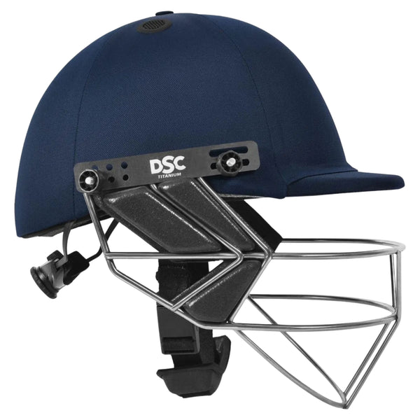 DSC Fort 44 Lite Titanium Cricket Helmet – Navy | Ultra-Lightweight Helmet with Titanium Grill & Pro-Level Protection