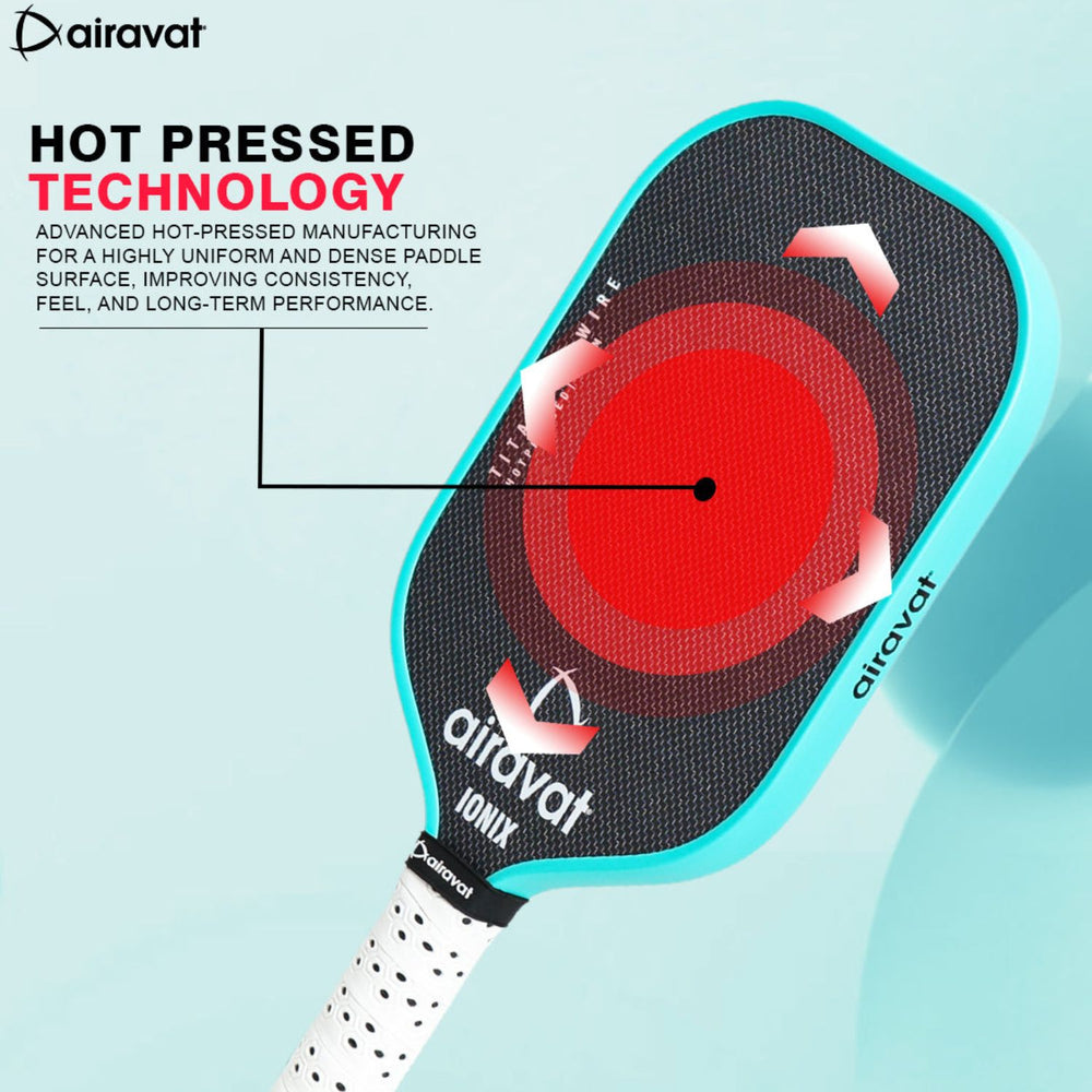 Airavat Ionix 7414 Pickleball Paddle | Carbon Fiber Surface | Polymer Core | USAPA Approved | Lightweight Design | Vibrant Cyan Color - Best Price online Prokicksports.com